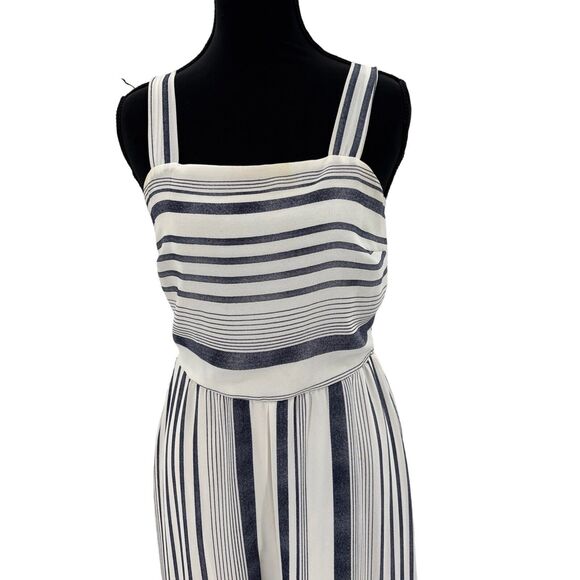Japna Pants - Japna navy Striped Sleeveless Smocked wide leg Jumpsuit M‎ coastal beach Resort